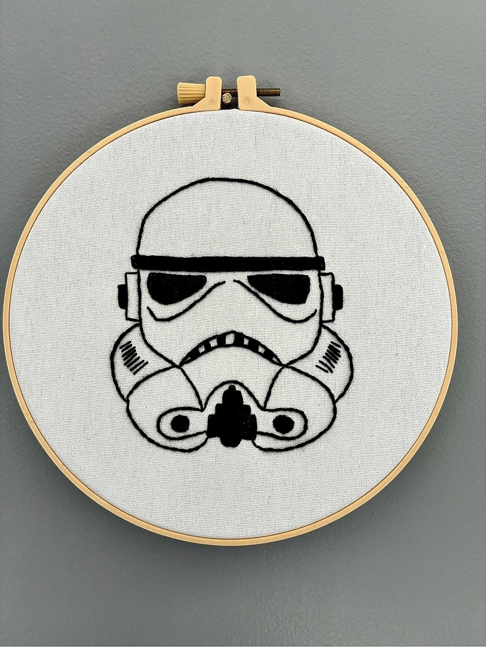 Stormtrooper Embroidery Hoop in White & Black